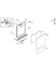 Door Asy parts for Bosch Dishwasher SHEM78WH5N/21 from AppliancePartsPros.com