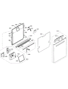 Door Section parts for Bosch Dishwasher SHP68T55UC/07 from AppliancePartsPros.com