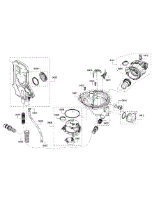 Pump Section parts for Bosch Dishwasher SHP68T55UC/07 from AppliancePartsPros.com