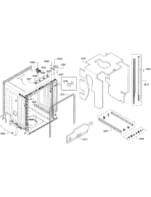 Cabinet parts for Bosch Dishwasher SHX3AR75UC/22 from AppliancePartsPros.com