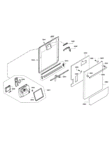 Door parts for Bosch Dishwasher SHX9PT75UC/01 from AppliancePartsPros.com