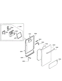 Door Assembly parts for Bosch Dishwasher SPX5ES55UC/15 from AppliancePartsPros.com