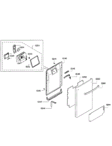 Door Assembly parts for Bosch Dishwasher SPX5ES55UC/20 from AppliancePartsPros.com