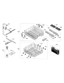 Rack parts for Bosch Dishwasher SHX53T55UC/02 from AppliancePartsPros.com