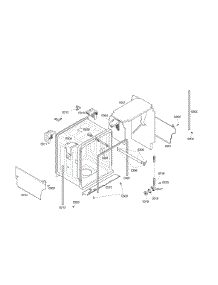 Cabinet Assembly parts for Bosch Dishwasher SHE46C06UC/38 from AppliancePartsPros.com
