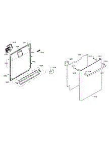 Door parts for Bosch Dishwasher SHX4AT55UC/14 from AppliancePartsPros.com