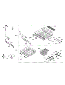 Rack Assembly parts for Bosch Dishwasher SHE46C05UC/40 from AppliancePartsPros.com