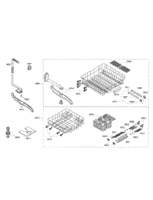 Rack Assembly parts for Bosch Dishwasher SHE46C05UC/38 from AppliancePartsPros.com