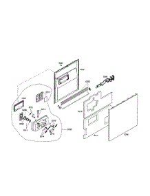 Door  /  Dispenser parts for Bosch Dishwasher S35KMK17UC/40 from AppliancePartsPros.com