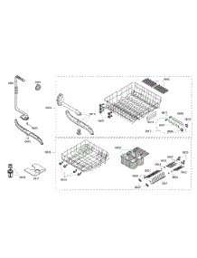 Rack Assembly parts for Bosch Dishwasher SHE46C05UC/36 from AppliancePartsPros.com