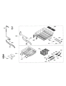 Upper  /  Lower Racks parts for Bosch Dishwasher SHE47C06UC/21 from AppliancePartsPros.com