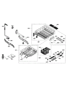 Rack Assembly parts for Bosch Dishwasher SHE46C02UC/48 from AppliancePartsPros.com