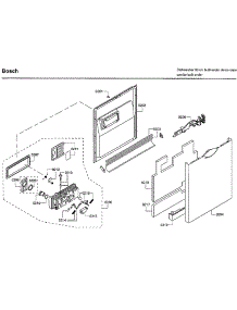 Door parts for Bosch Dishwasher SHE66C02UC/48 from AppliancePartsPros.com