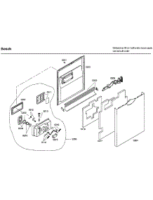 Door parts for Bosch Dishwasher SHE66C02UC/38 from AppliancePartsPros.com