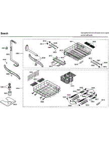 Baskets parts for Bosch Dishwasher SHE66C02UC/14 from AppliancePartsPros.com