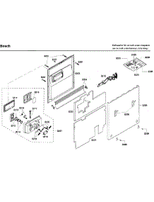 Door parts for Bosch Dishwasher SHV68M03UC/52 from AppliancePartsPros.com