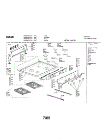 Maintop Assembly parts for Bosch Range HGS245UC/01 from AppliancePartsPros.com