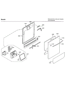 Door parts for Bosch Dishwasher SHX7ER55UC/86 from AppliancePartsPros.com