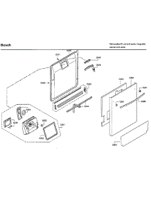 Door parts for Bosch Dishwasher SHX7ER55UC/73 from AppliancePartsPros.com