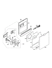 Door Assembly parts for Bosch Dishwasher SHE43M05UC/48 from AppliancePartsPros.com