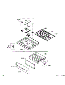 Top Assembly  /  Drawer parts for Bosch Range HGS5053UC/02 from AppliancePartsPros.com