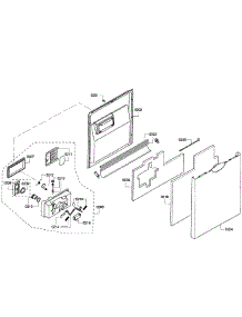 Door Assembly parts for Bosch Dishwasher SHE55M16UC/64 from AppliancePartsPros.com