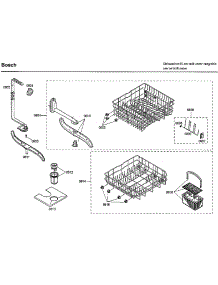 Rack parts for Bosch Dishwasher SHX33A02UC/30 from AppliancePartsPros.com