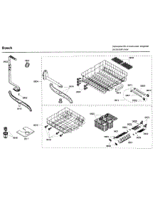 Rack parts for Bosch Dishwasher SHX46A05UC/30 from AppliancePartsPros.com