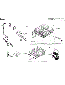 Rack parts for Bosch Dishwasher SHX43C05UC/43 from AppliancePartsPros.com