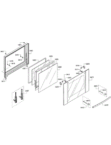 Upper Door Assembly parts for Bosch Wall Oven HBL8650UC/10 from AppliancePartsPros.com