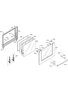 Lower Door Assembly parts for Bosch Wall Oven HBL8650UC/10 from AppliancePartsPros.com