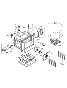 Upper Oven Assembly parts for Bosch Wall Oven HBL8650UC/04 from AppliancePartsPros.com