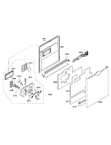 Door Assembly parts for Bosch Dishwasher SHE43P06UC/56 from AppliancePartsPros.com