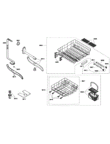 Baskets parts for Bosch Dishwasher SHE44C05UC/48 from AppliancePartsPros.com