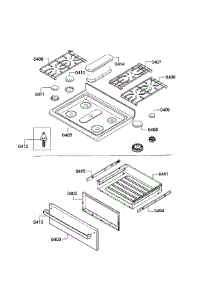 Top Assembly  /  Drawer parts for Bosch Range HGS5053UC/07 from AppliancePartsPros.com