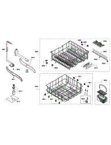 Baskets Assembly parts for Bosch Dishwasher SHE43P06UC/56 from AppliancePartsPros.com