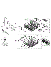 Baskets Assembly parts for Bosch Dishwasher SHE43P16UC/56 from AppliancePartsPros.com