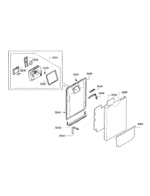 Door parts for Bosch Dishwasher SPE5ES55UC/26 from AppliancePartsPros.com