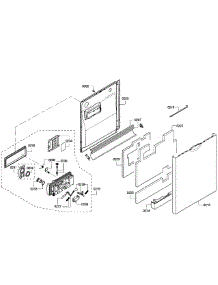 Door Assembly parts for Bosch Dishwasher SHE68R55UC/67 from AppliancePartsPros.com