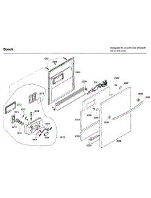 Door parts for Bosch Dishwasher SHX43C05UC/52 from AppliancePartsPros.com