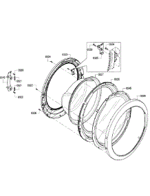 Door parts for Bosch Washer WFVC6450UC/27 from AppliancePartsPros.com