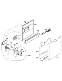 Door Assembly parts for Bosch Dishwasher SHE44C02UC/47 from AppliancePartsPros.com