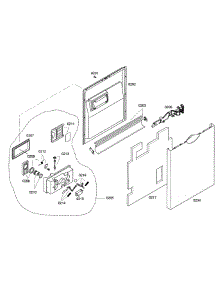 Door Assembly parts for Bosch Dishwasher SHE44C02UC/38 from AppliancePartsPros.com