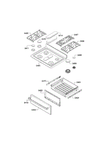 Cooktop & Drawer parts for Bosch Range HGS5053UC/13 from AppliancePartsPros.com