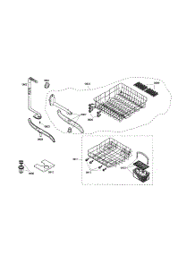 Racks parts for Bosch Dishwasher SHX36L05UC/21 from AppliancePartsPros.com