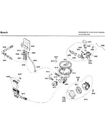 Pump parts for Bosch Dishwasher SHX43C05UC/56 from AppliancePartsPros.com