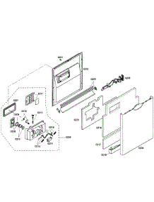 Door Assembly parts for Bosch Dishwasher SHE55M12UC/57 from AppliancePartsPros.com
