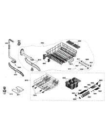 Basket Assembly parts for Bosch Dishwasher SHX46A06UC/21 from AppliancePartsPros.com