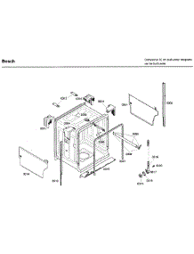 Frame parts for Bosch Dishwasher SHX43C02UC/50 from AppliancePartsPros.com