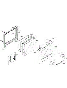 Oven Door parts for Bosch Wall Oven HBL8750UC/10 from AppliancePartsPros.com